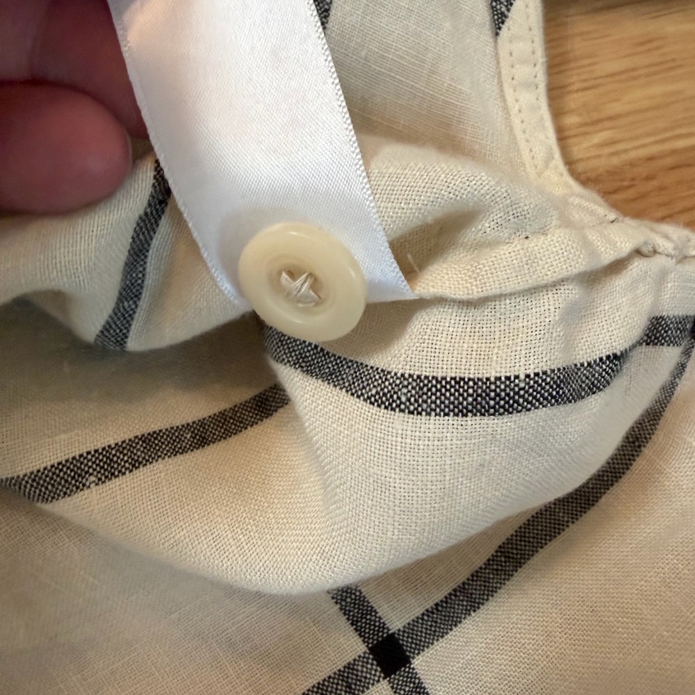 Everlane The Linen Utility Shirt Canvas Windowpane Pattern Size XL - Picture 11 of 11